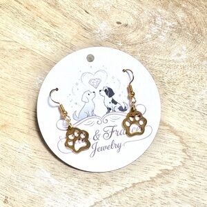Stainless Steel Paw Print Earrings